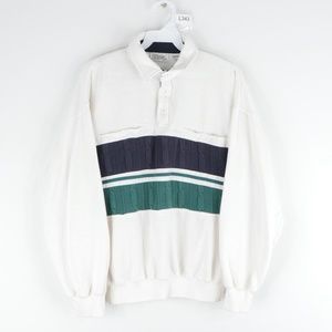 Vintage 80s Streetwear Color Block Polo Sweater